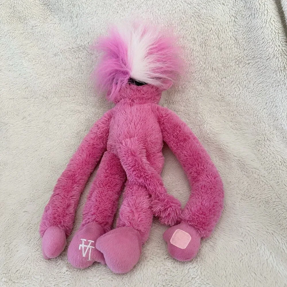 MLB LA Dodgers Hot Pink Fuzzhead Monkey Plush 19” Stuffed Animal Toy